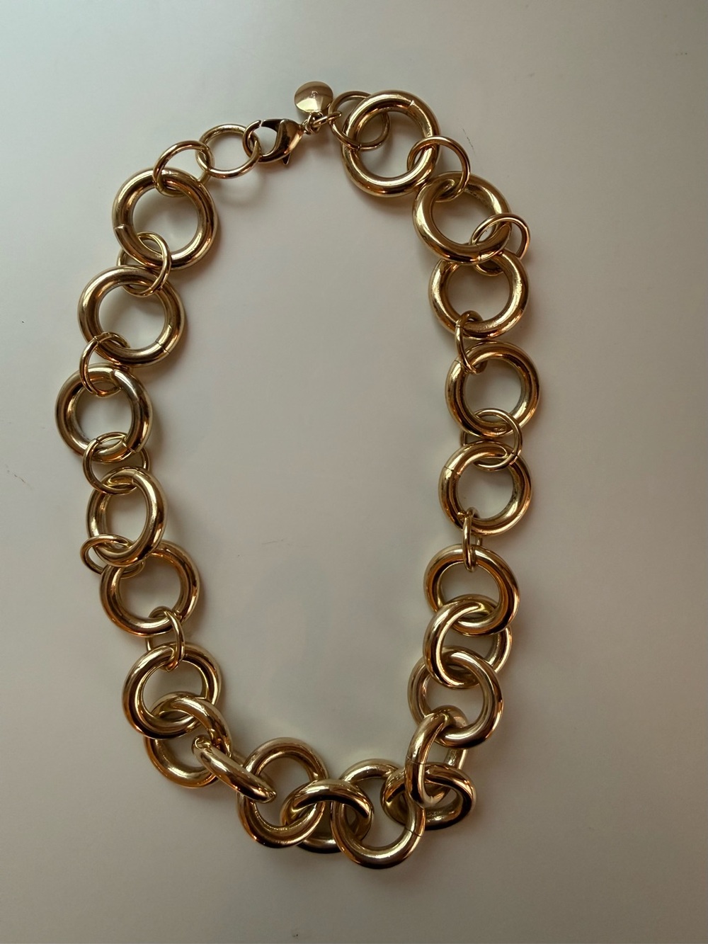 J. Crew Shiny Gold Interlocking Circle Necklace